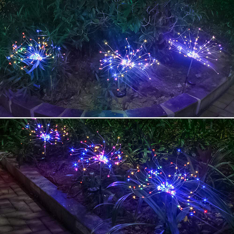 New Ground Plug Solar Fireworks Light LED Light String Copper Wire Outdoor Garden Decoration Star Lights Christmas Lights - Image 8