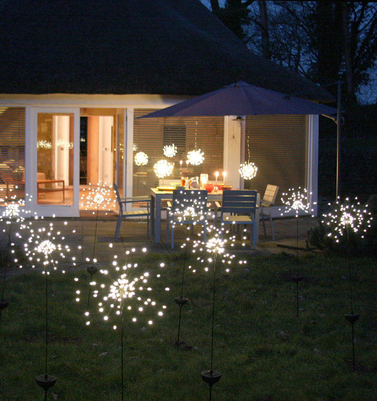 New Ground Plug Solar Fireworks Light LED Light String Copper Wire Outdoor Garden Decoration Star Lights Christmas Lights - Image 6