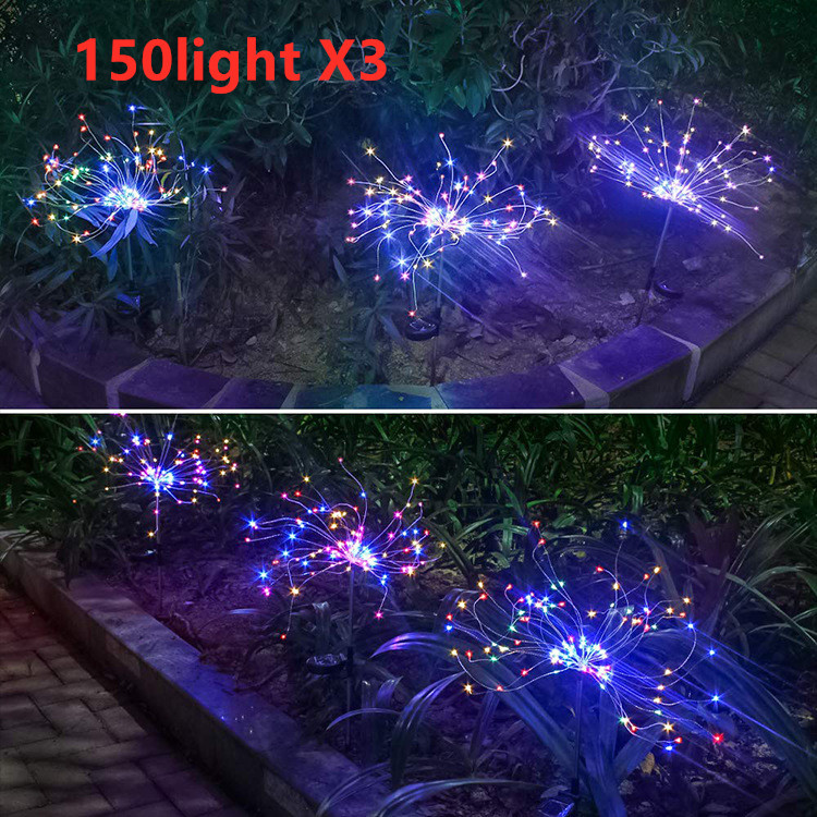 New Ground Plug Solar Fireworks Light LED Light String Copper Wire Outdoor Garden Decoration Star Lights Christmas Lights - Image 10